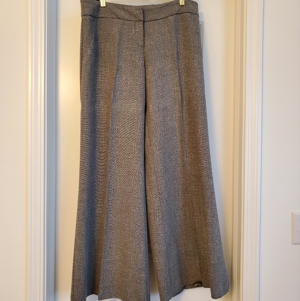 Cache black/white tweed wide leg trouser